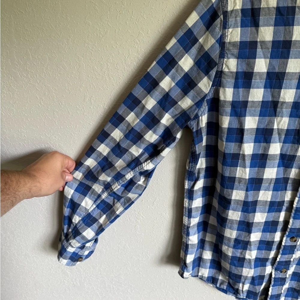 Men’s M Blue Plaid Abercrombie and Fitch Long Sleeve Preppy Casual Button Up - Picture 3 of 6
